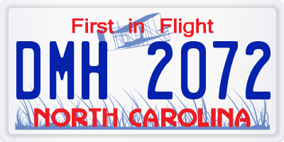 NC license plate DMH2072