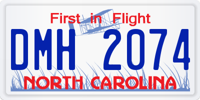 NC license plate DMH2074