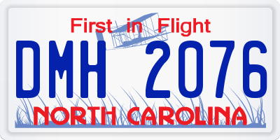NC license plate DMH2076