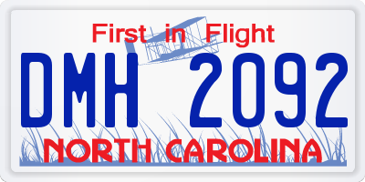 NC license plate DMH2092