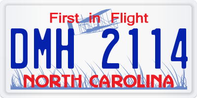 NC license plate DMH2114
