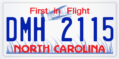 NC license plate DMH2115