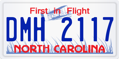 NC license plate DMH2117
