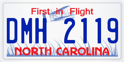 NC license plate DMH2119