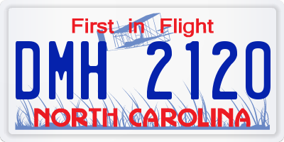 NC license plate DMH2120