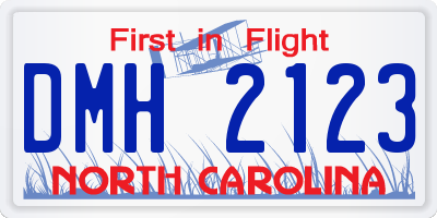 NC license plate DMH2123