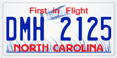 NC license plate DMH2125