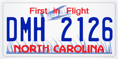 NC license plate DMH2126