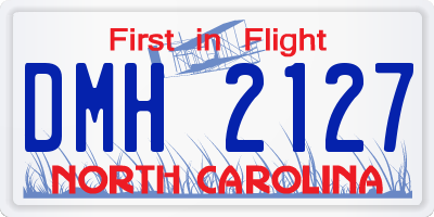 NC license plate DMH2127