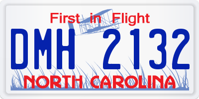 NC license plate DMH2132