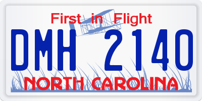 NC license plate DMH2140