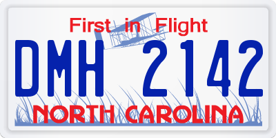 NC license plate DMH2142
