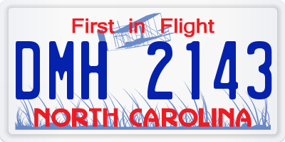 NC license plate DMH2143