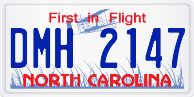 NC license plate DMH2147