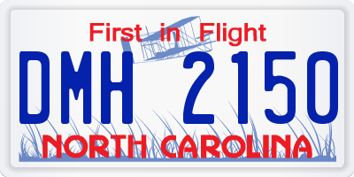 NC license plate DMH2150