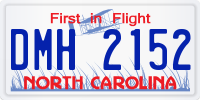 NC license plate DMH2152