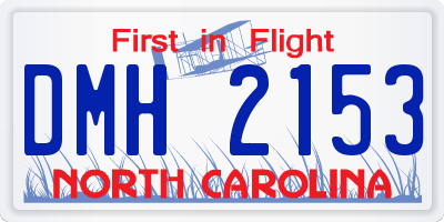 NC license plate DMH2153