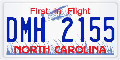 NC license plate DMH2155