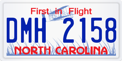 NC license plate DMH2158