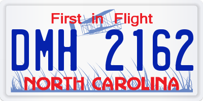 NC license plate DMH2162