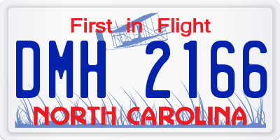 NC license plate DMH2166
