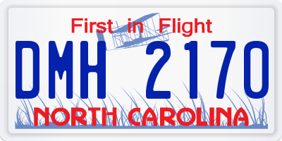 NC license plate DMH2170