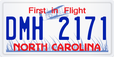 NC license plate DMH2171
