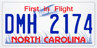 NC license plate DMH2174