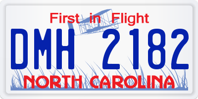 NC license plate DMH2182