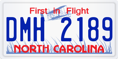 NC license plate DMH2189