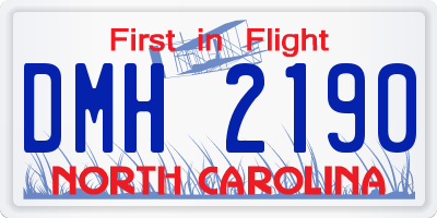 NC license plate DMH2190
