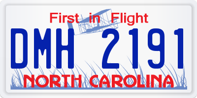 NC license plate DMH2191