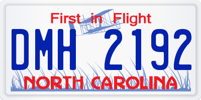 NC license plate DMH2192