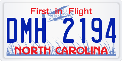 NC license plate DMH2194