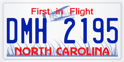 NC license plate DMH2195