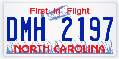 NC license plate DMH2197