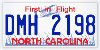 NC license plate DMH2198