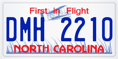 NC license plate DMH2210