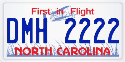 NC license plate DMH2222