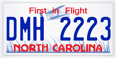 NC license plate DMH2223
