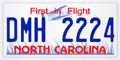NC license plate DMH2224