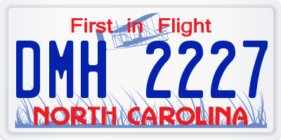 NC license plate DMH2227