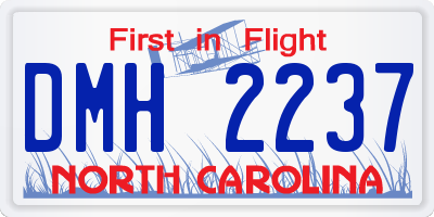 NC license plate DMH2237