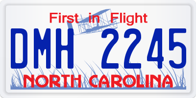 NC license plate DMH2245
