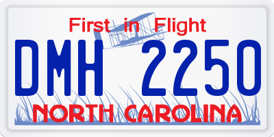 NC license plate DMH2250