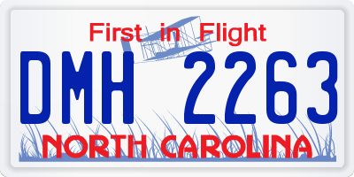 NC license plate DMH2263