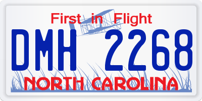 NC license plate DMH2268