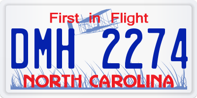 NC license plate DMH2274