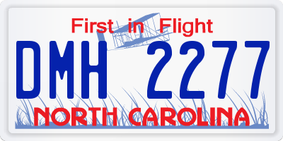 NC license plate DMH2277