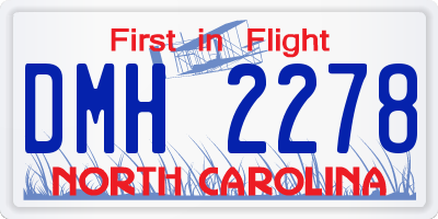 NC license plate DMH2278
